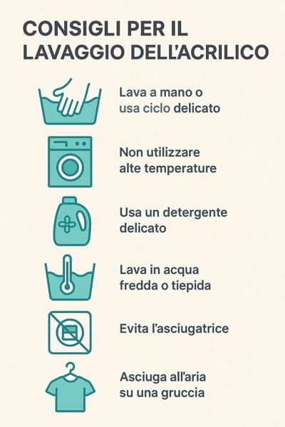 come lavare l'acrilico in lavatrice?